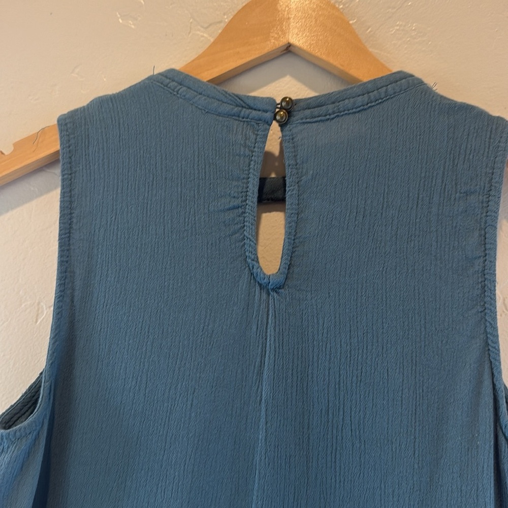 Knox Rose Dark Teal Blue Sleeveless Tiered Tank Size M - Picture 5 of 6